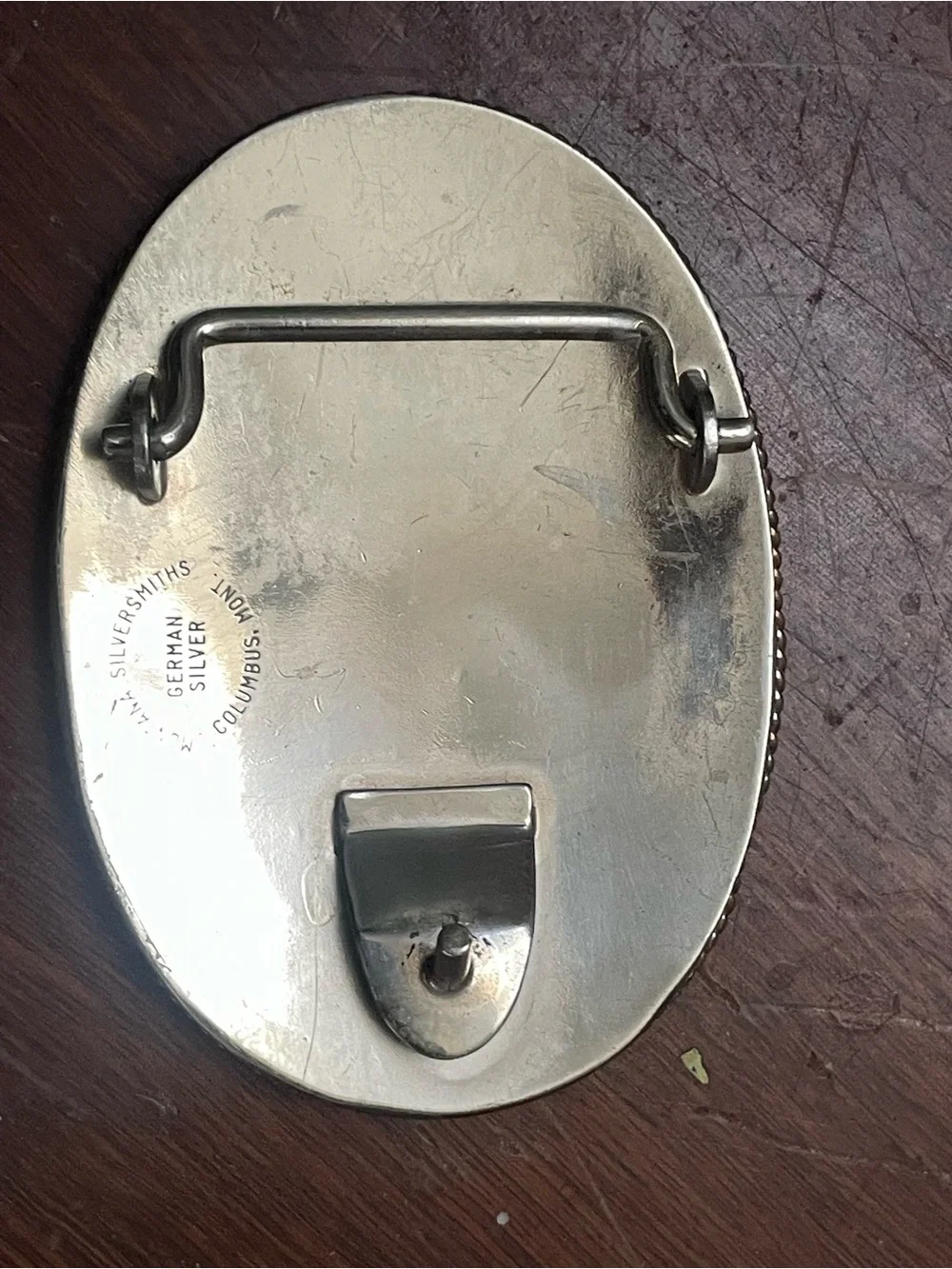 Montana Silversmiths Engraved Silver-Tone Belt Buckle with Gold 'H' Initial